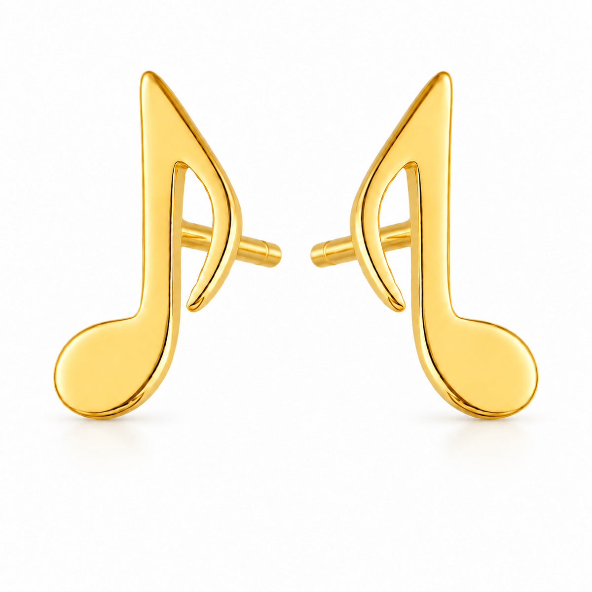 Gold Music Note Stud Earrings – Polished Quaver