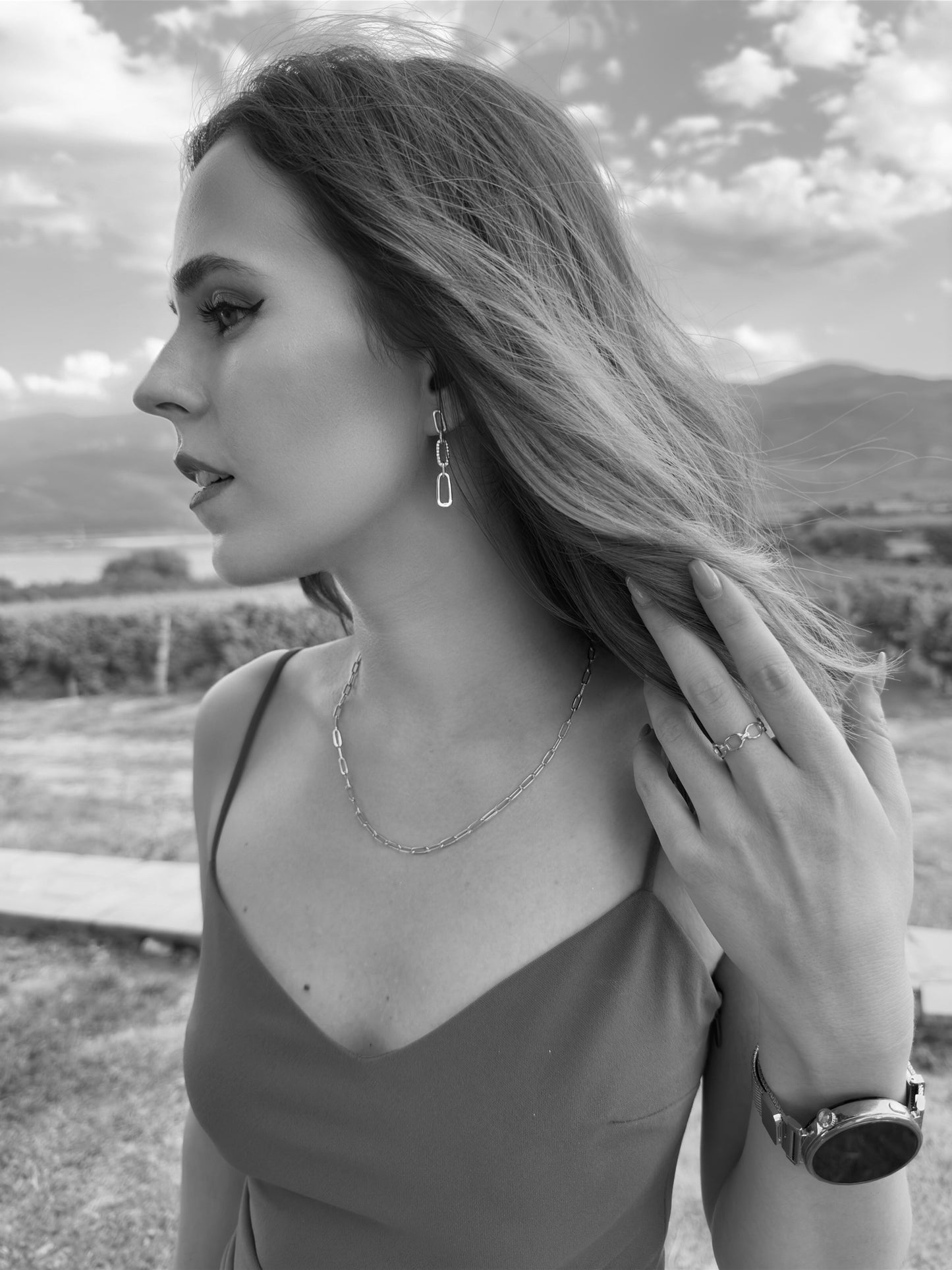Silver Chain Link Earrings