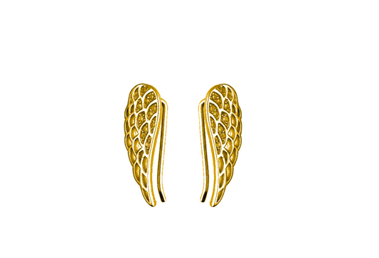 Elegant Flight Gold Cuff Earrings