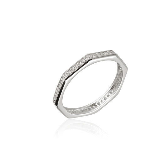 Silver Angled Eternity Ring
