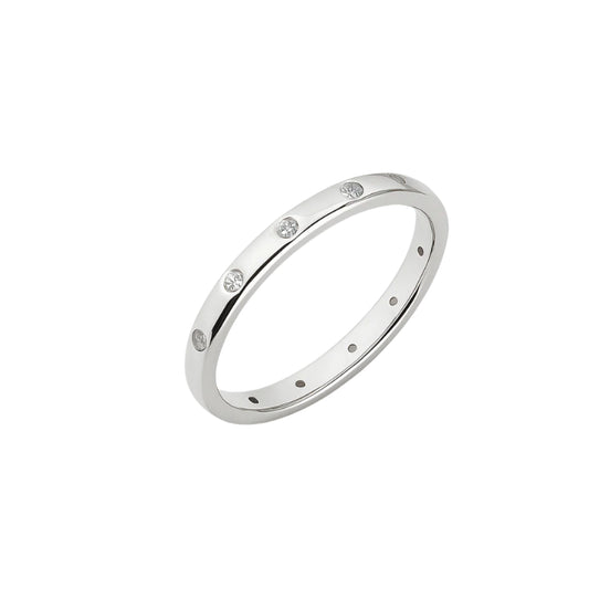 Everyday Silver Zirconia Ring