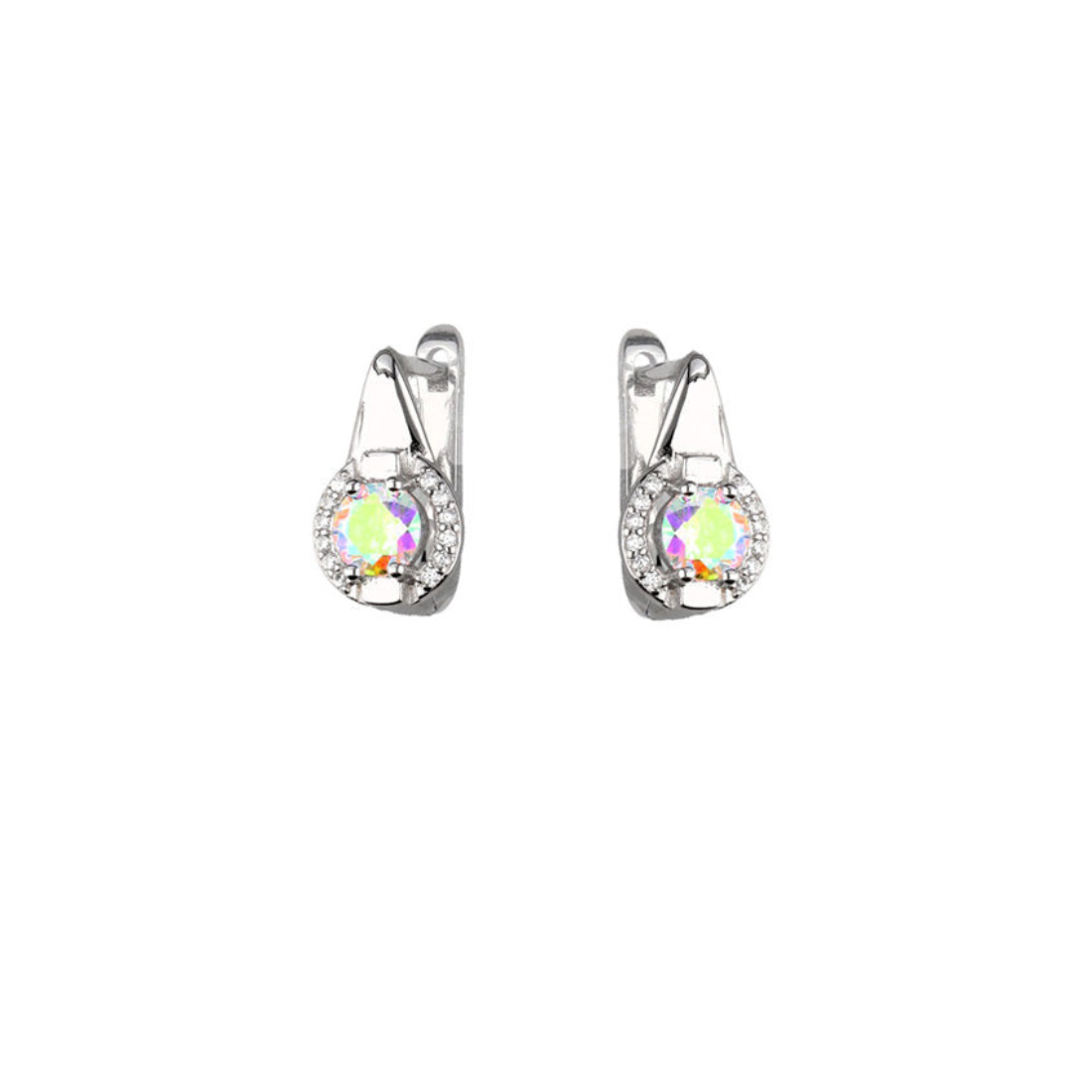Silver Colourful Stone Earrings
