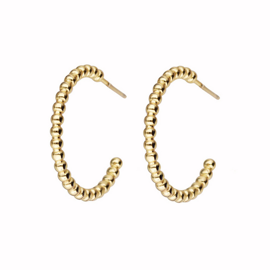 Gold Petite Ball Hoops Earrings - Amona Jewelry