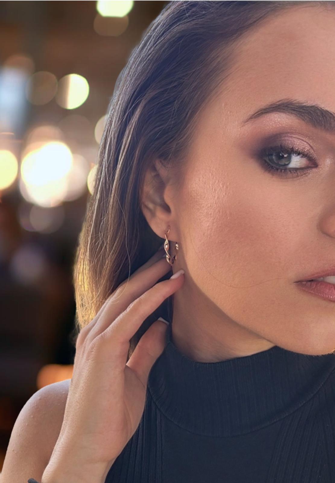 Twisted Gold Hoop Earrings