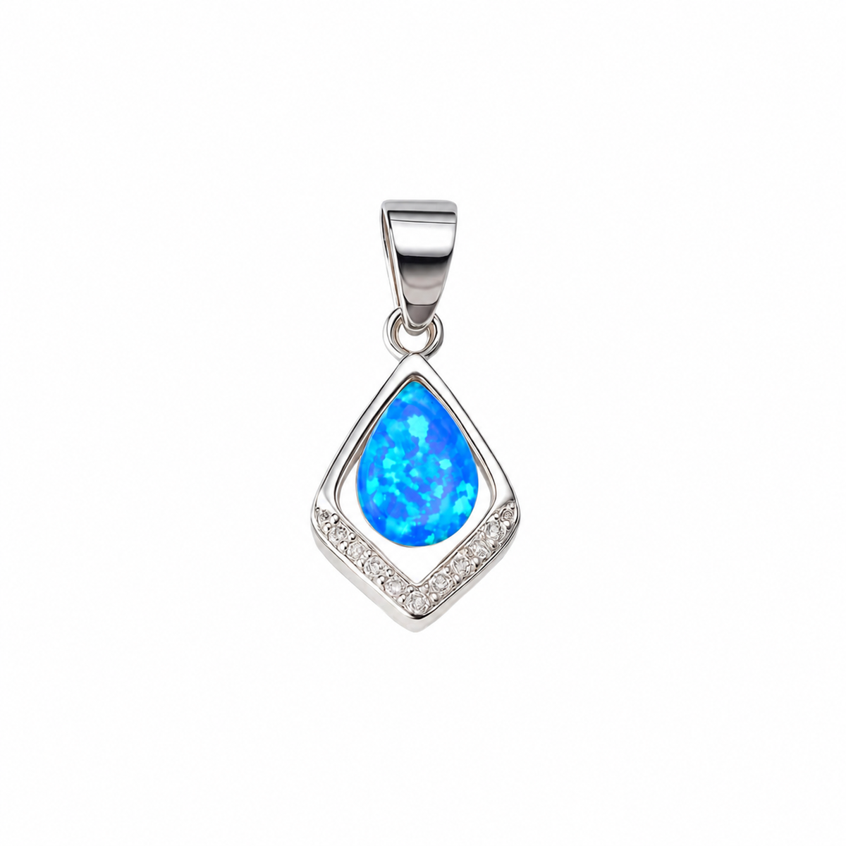 Silver Blue Opal Pendant