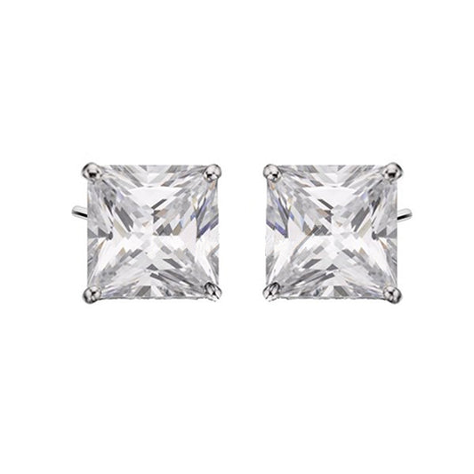 Square Shape Zirconia Stud Earrings 10mm