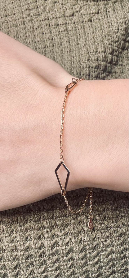 Shiny Silver Gold Plated Bracelet with Geometric Charms