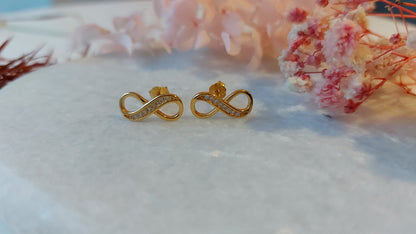 Gold Infinity Zirconia Earrings - Amona Jewelry
