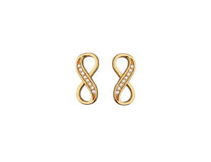 Gold Infinity Zirconia Earrings - Amona Jewelry