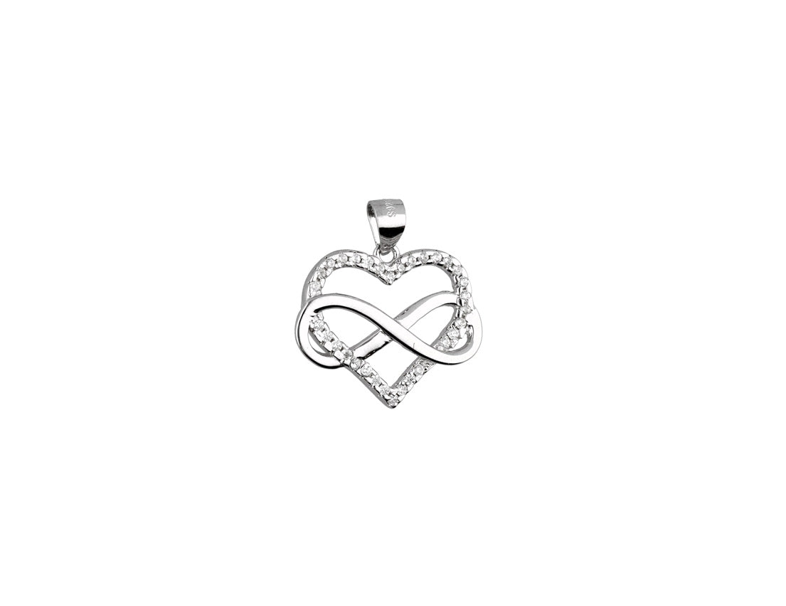 Silver Infinity Love Heart Pendant Rhodium Plated Amona Jewellery