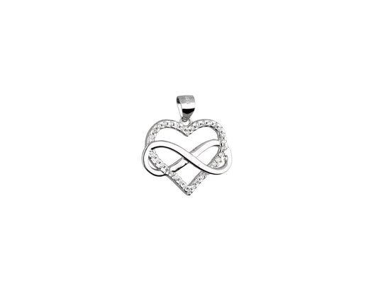 Silver Infinity Love Heart Pendant Rhodium Plated Amona Jewellery