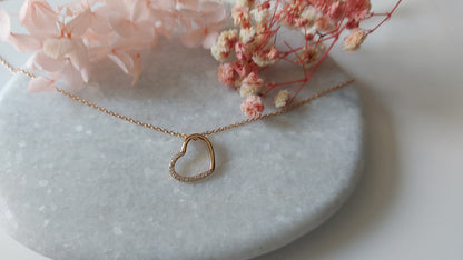 Heart rose gold pendant necklace  - Amona Jewelry