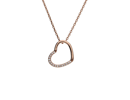 Silver Heart Necklace Rose Gold Plated Amona Jewellery