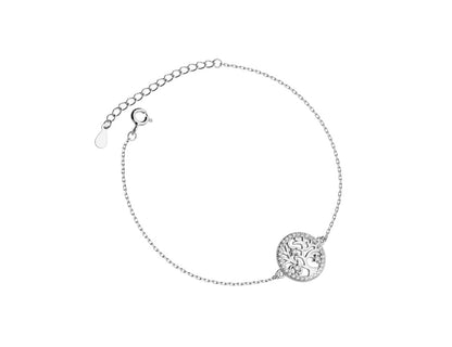 Silver Tree of Life Bracelet Cubic Zirconia Stones Rhodium Plated Amona Jewellery