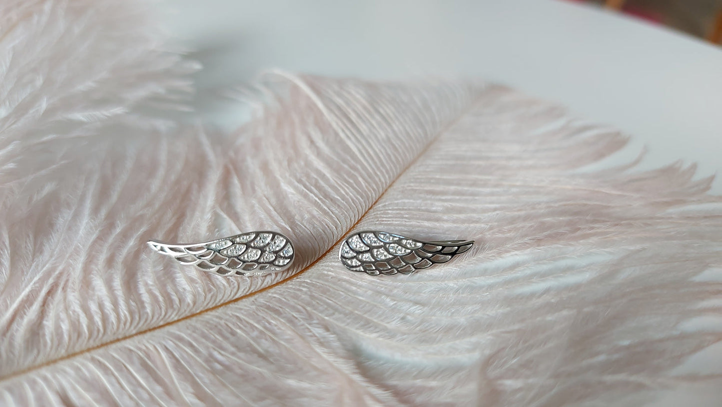 Wing Cuff Earrings - Rhodium Plated - Amona Jewellery