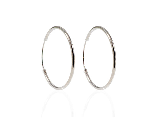 Silver Hoop Earrings Rhodium Plated 40 mm Amona Jewellery