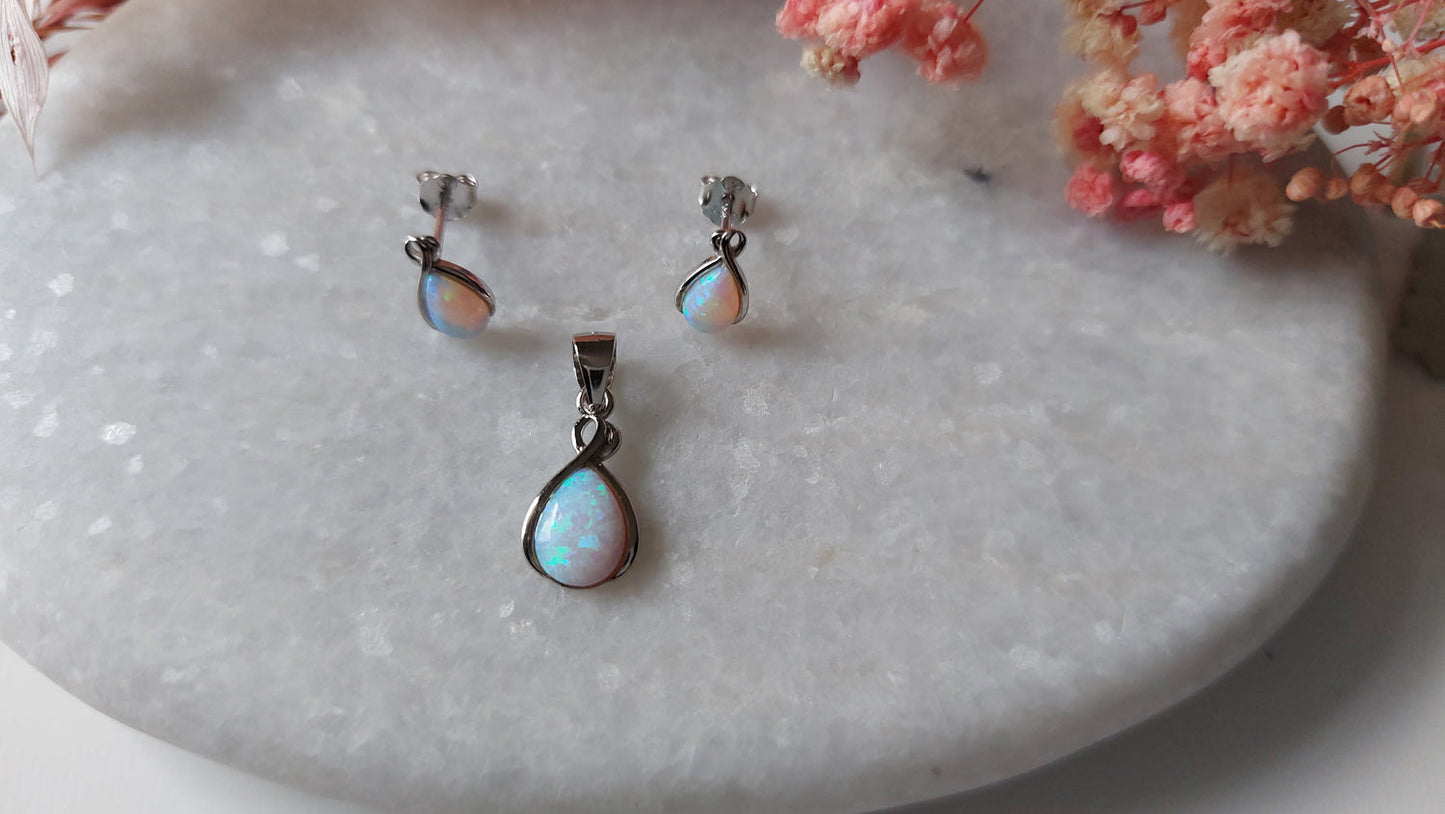 Silver Earrings with Opal - Amona Jewelry