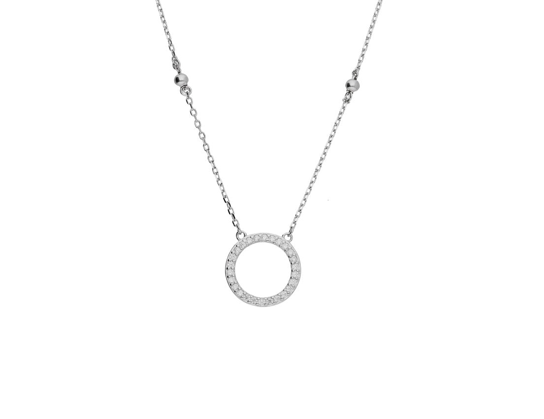 Silver Circle Pendant Necklace - Amona Jewellery