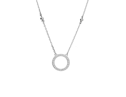 Silver Circle Pendant Necklace - Amona Jewellery