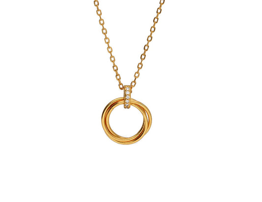 Gold Triple Circle Necklace - Amona Jewellery