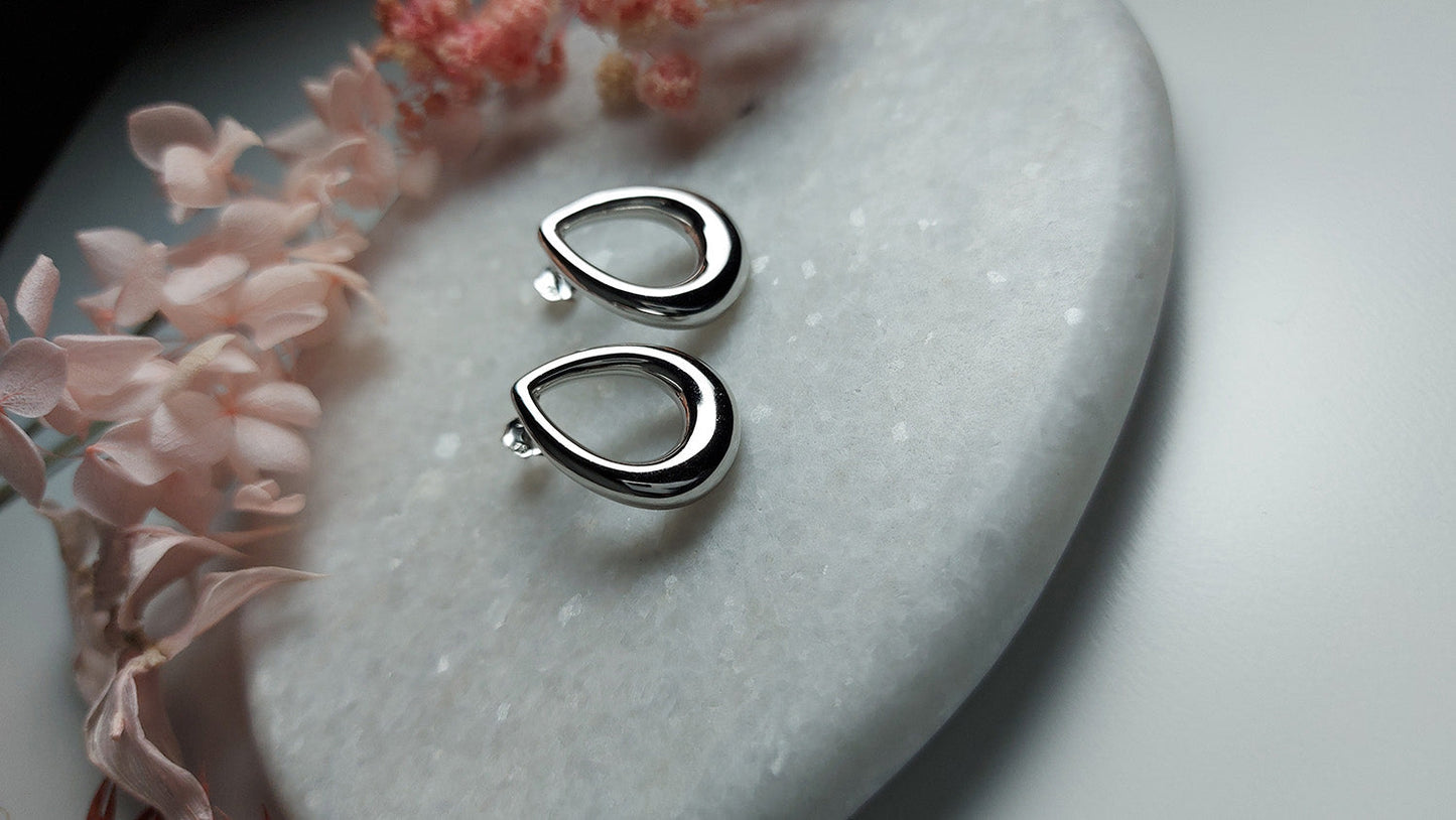 Silver Droplets Stud Earrings