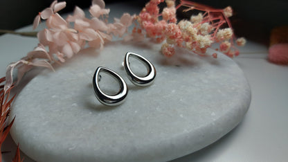 Silver Droplets Stud Earrings