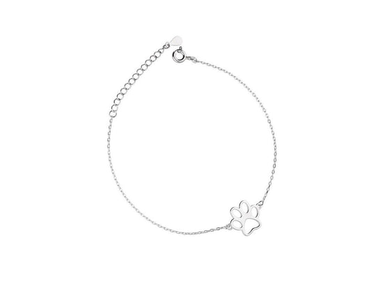 Paw Shaped SIlver Bracelet Rhodium Plated - Amona Jewellery 