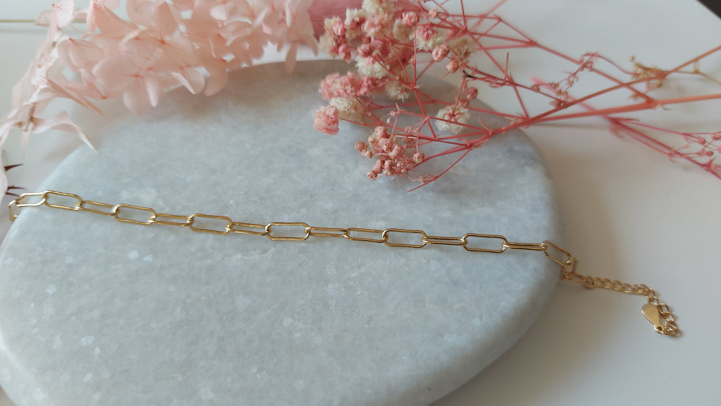 Gold Paperclip Chain Bracelet - Amona Jewellery