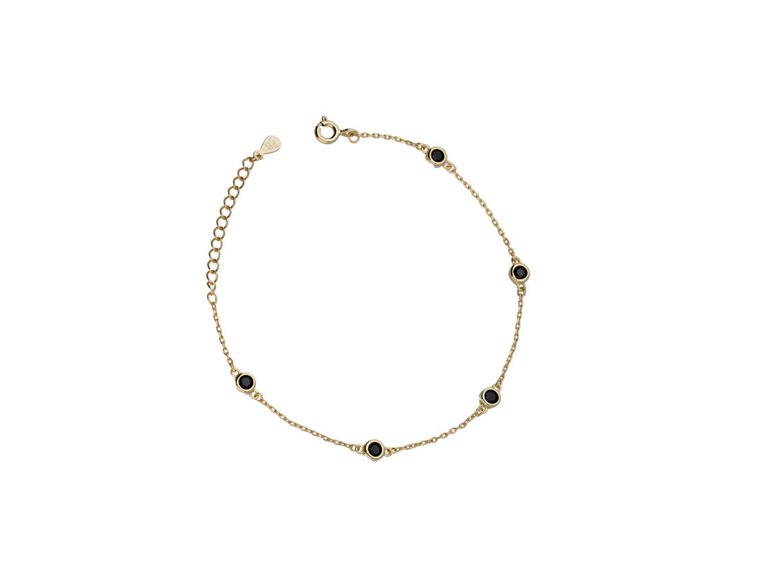 Gold Black Zirconia Bangle - Amona Jewellery