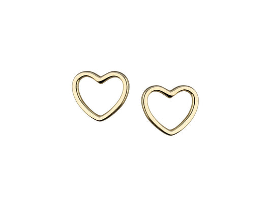 Heart Stud Earrings 14K Gold Plated Amona Jewellery