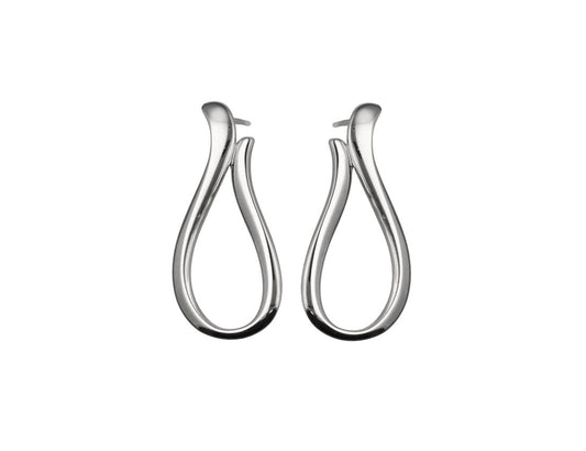 Silver Drop Earrings Rhodium Plated Amona Jewellery