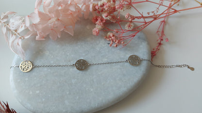 Silver Mesh Circle Bracelet