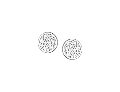 Silver Rhodium Plated Mesh Stud Earrings - Amona Jewellery