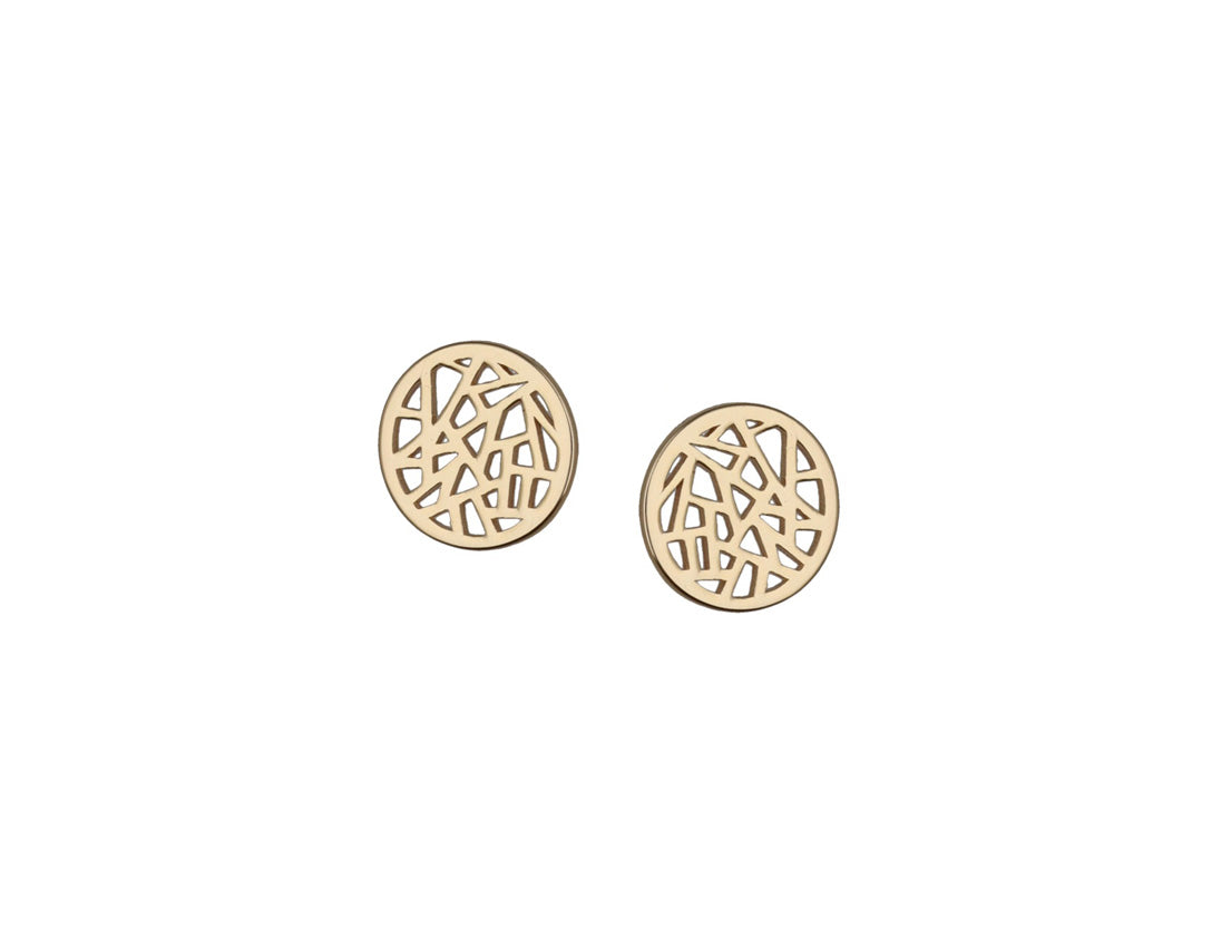 Gold Plated Mesh Stud Earrings - Amona Jewellery