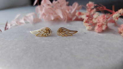 Gold WIng Earrings - Amona Jewellery