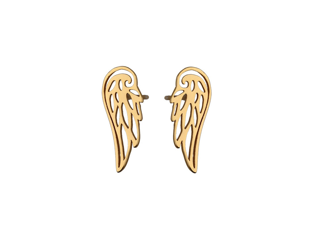 Gold WIng Earrings - Amona Jewellery