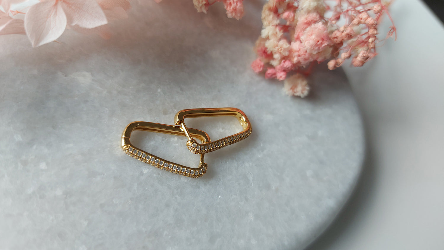 Gold Lock In Earrings  - Amona Jewelry