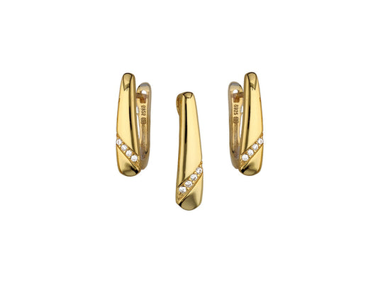 Golden Linear Harmony Set - Amona Jewelry