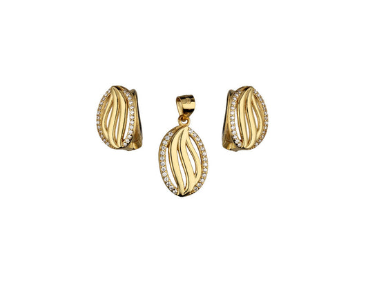Gold Fire Cocktail Jewelry Set - Amona Jewellery