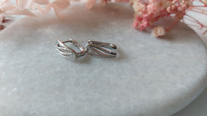 Classic Silver Huggie Earrings - Amona Jewelry