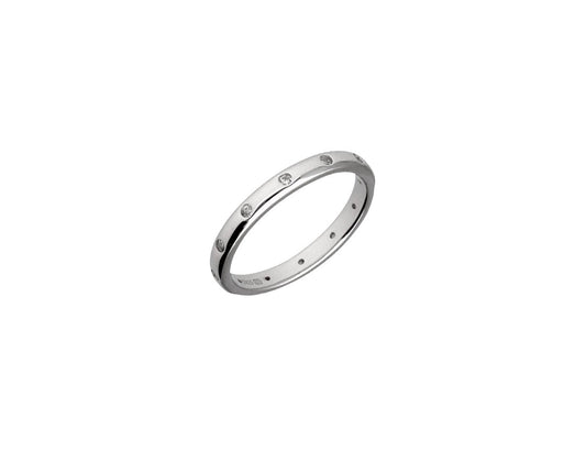 Silver Ring Rhodium Plated With Cubic Zirconia - Amona Jewellery