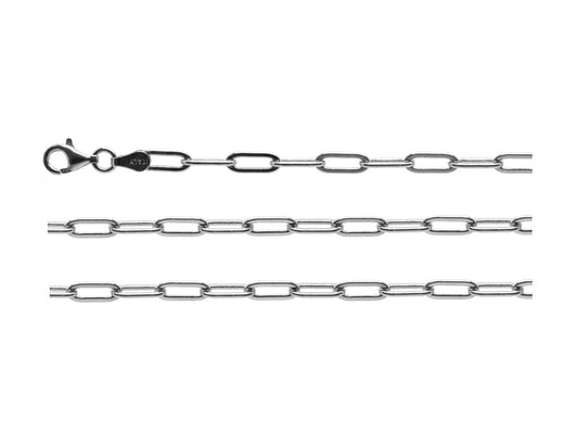 Silver Paperclip Chain 45 cm - Amona Jewellery