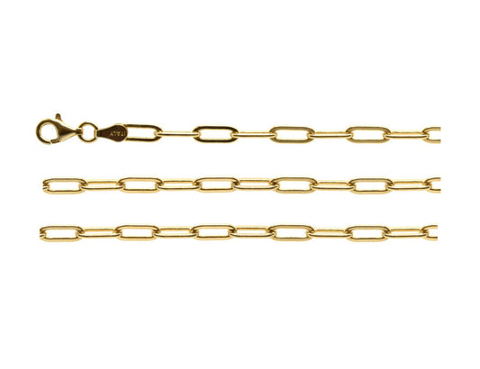 Gold Plated Paperclip Chain 45 cm - Amona Jewellery