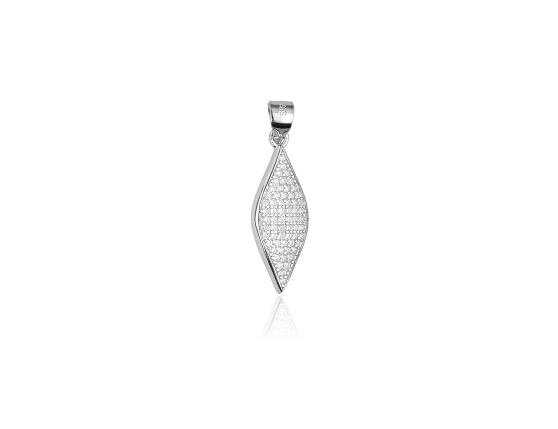 SIlver Rhodium Plated Pendant Covered with CZ - Amona Jewellery