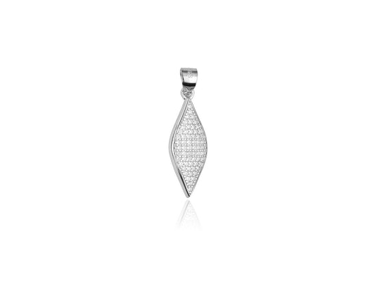 SIlver Rhodium Plated Pendant Covered with CZ - Amona Jewellery