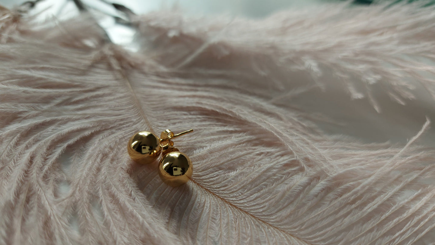 Gold Ball Earrings - Amona Jewelry